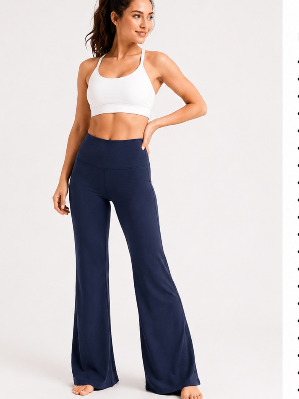 Athleta studio flare Navy  Yoga Pants size L active wear,yoga gym  stretch soft